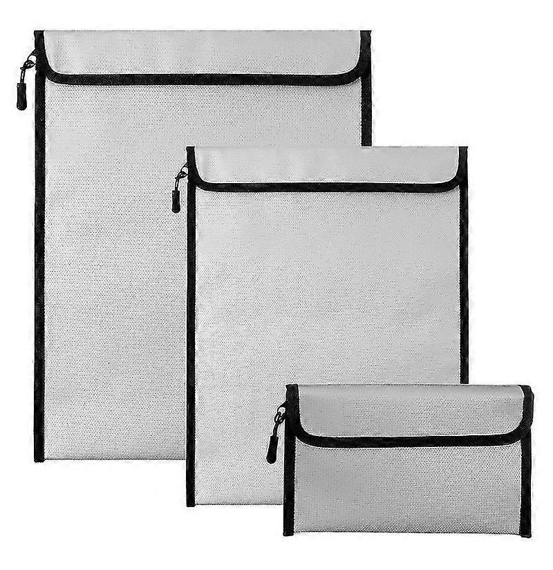 3 Pcs Fireproof Waterproof Money Important Document Bag(2000),Fire Proof Bag for Documents,Fire Pro
