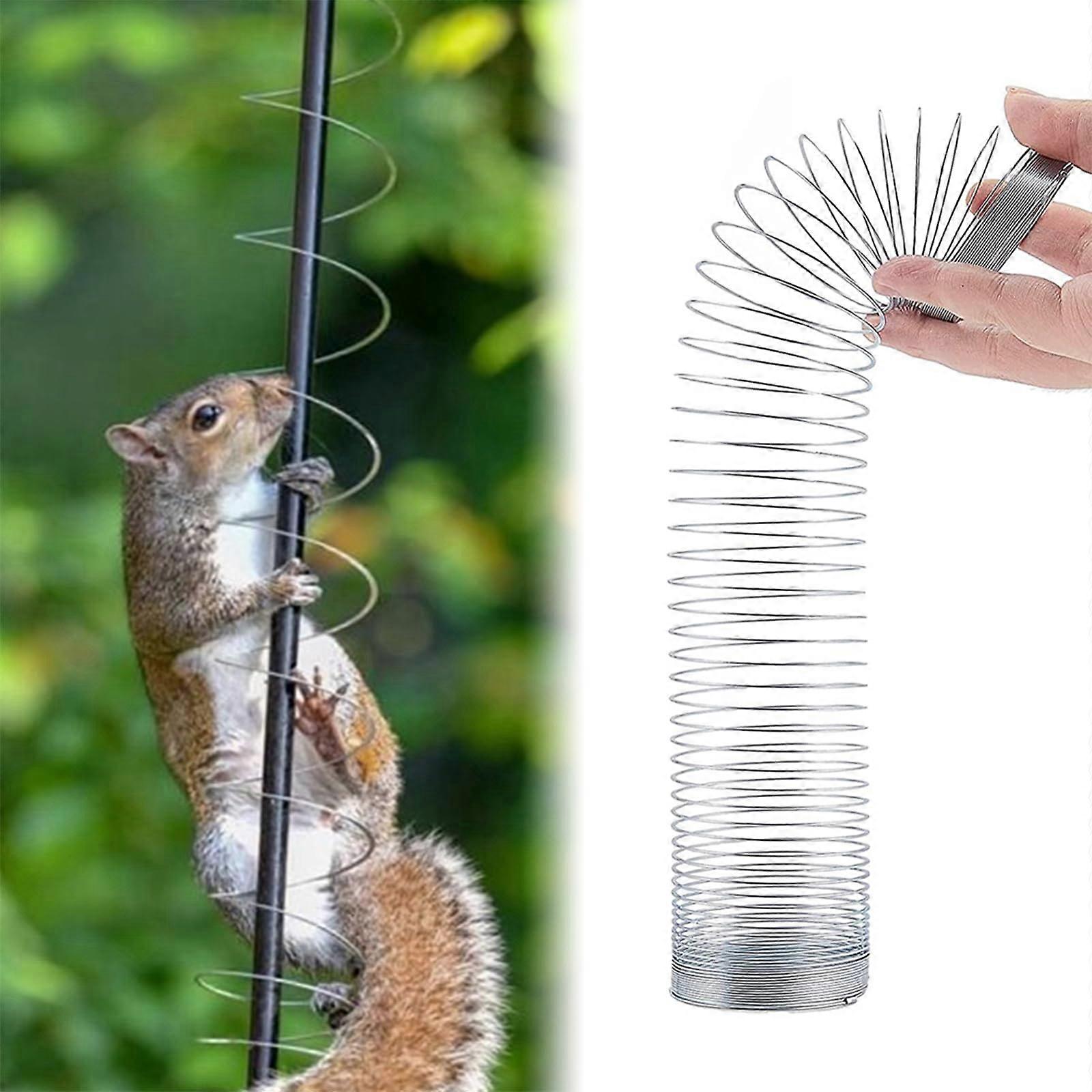 Metal Squirrel Proof Spring Baffle Guard for Outdoor Bird Feeder Pole, Durable Easy Install (1 PCS)