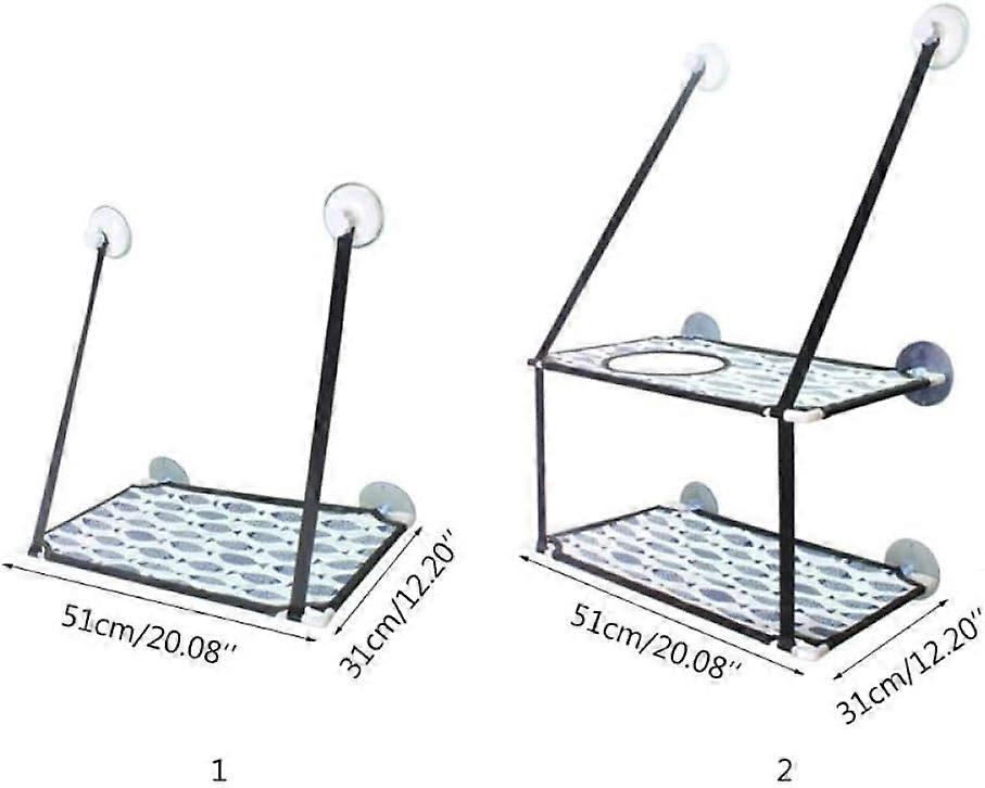 Cat Window Perch Hammock with Strong Suction Cups, Elevated Sunbathing Seat, Machine Washable Cover