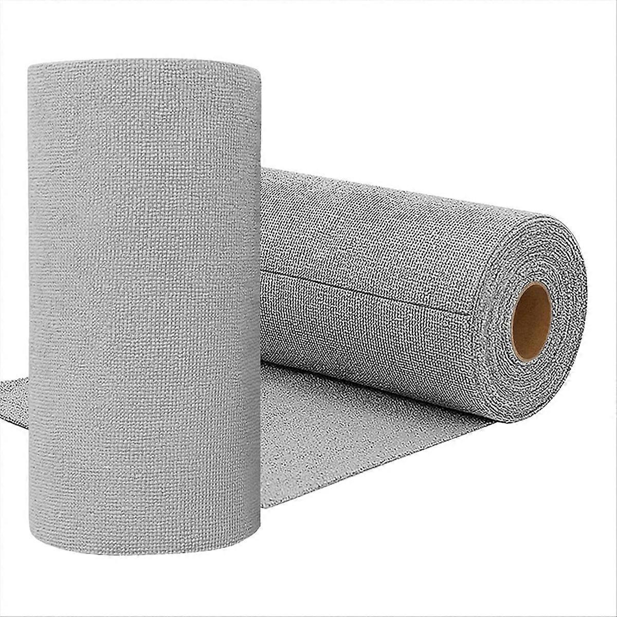 2-Roll Microfiber Cleaning Cloth Gray, Reusable