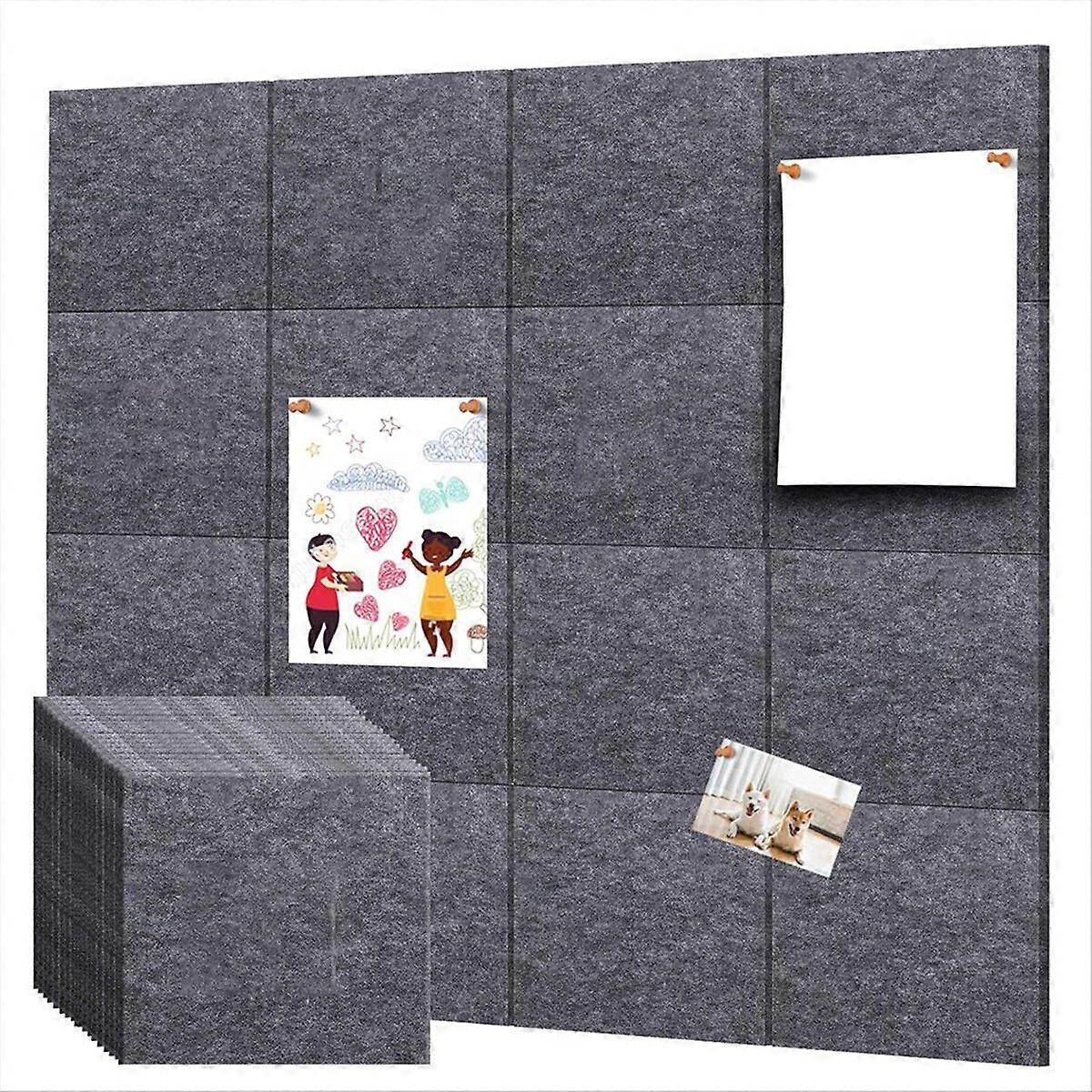 Cork Board Wall Felt Board Tile with 60 Push Pins A