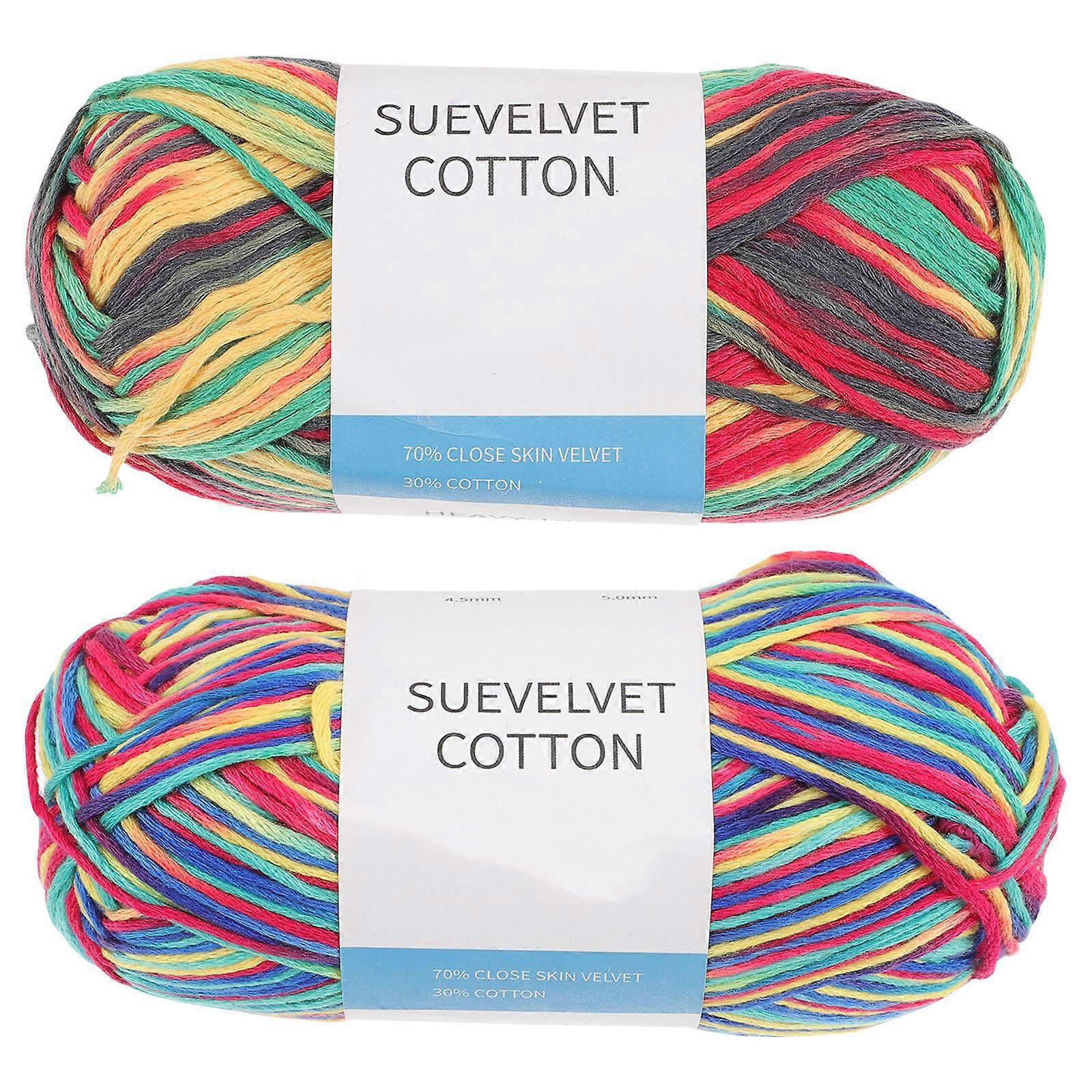 Multi Colored Crochet Yarn Cotton Thread for DIY Use 2 Boxes Knitting Yarn