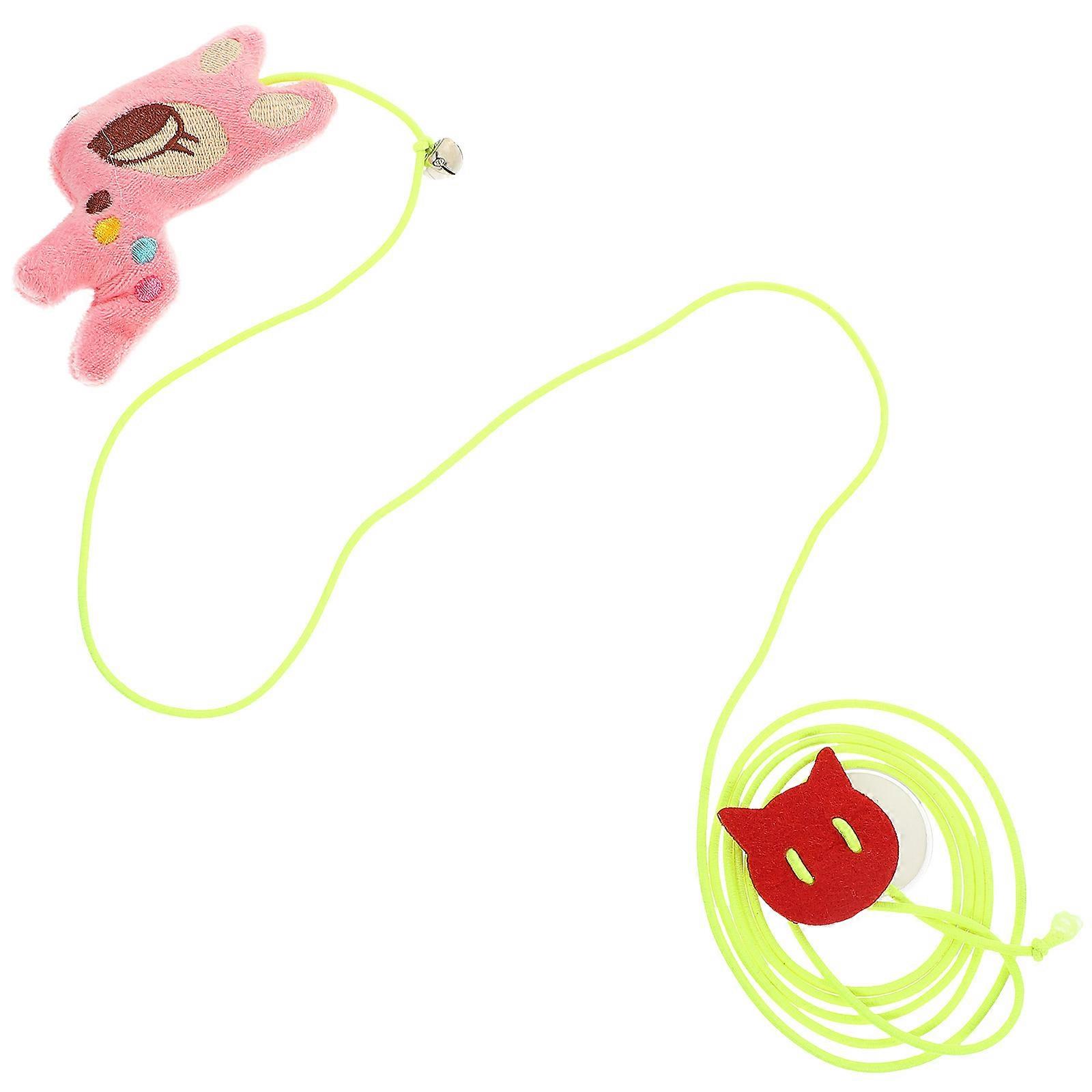 Interactive Kitten Toy Pink Plush for Hanging Cat Plaything