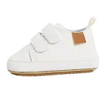 Chaussures pour bébés garçons et filles, baskets montantes en cuir à semelle non souple, premières chaussures de marche, chaussures de berceau pour tout-petits, mocassins plats pour bébés, 12-18 mois