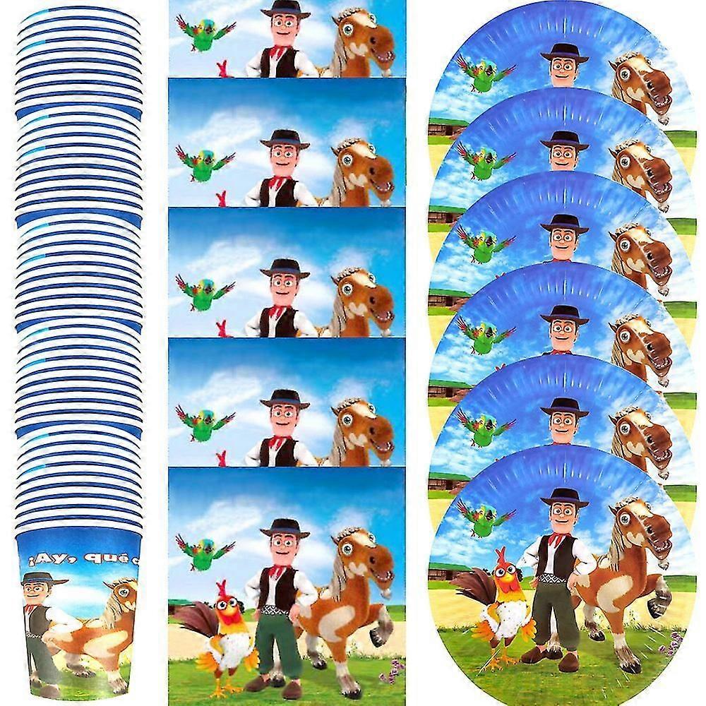 60pcs/lot La Granja De Zenon Farm Ranch Theme Tableware Set Birthday Party Paper Napkins Plates Cups Dishes Decoration Supplies  xi