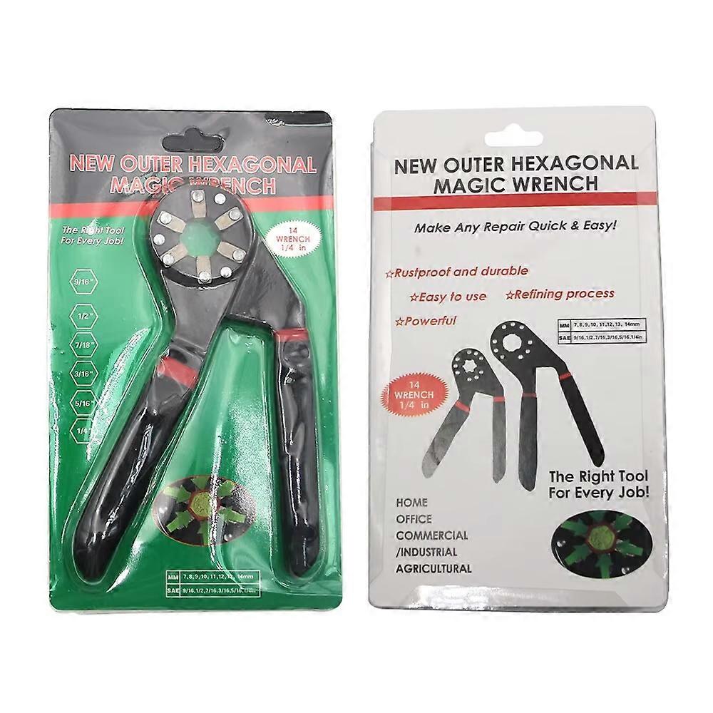 Adjustable 6/8 Inch Magic Wrench Multifunctional Hand Tool compatible with Household Maintenance Outer Hexagonal Twisting Clamping Socket