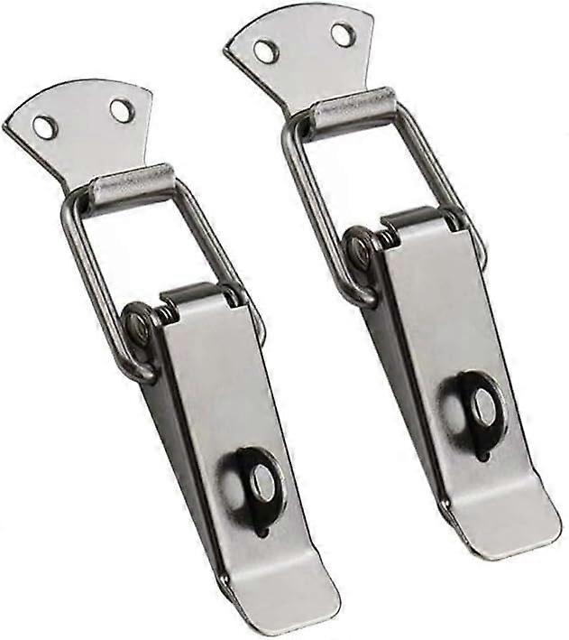 2Pcs 94mm Iron Nickel Spring Loaded Toggle Latch with Secure Locking for Toolbox Wooden Case