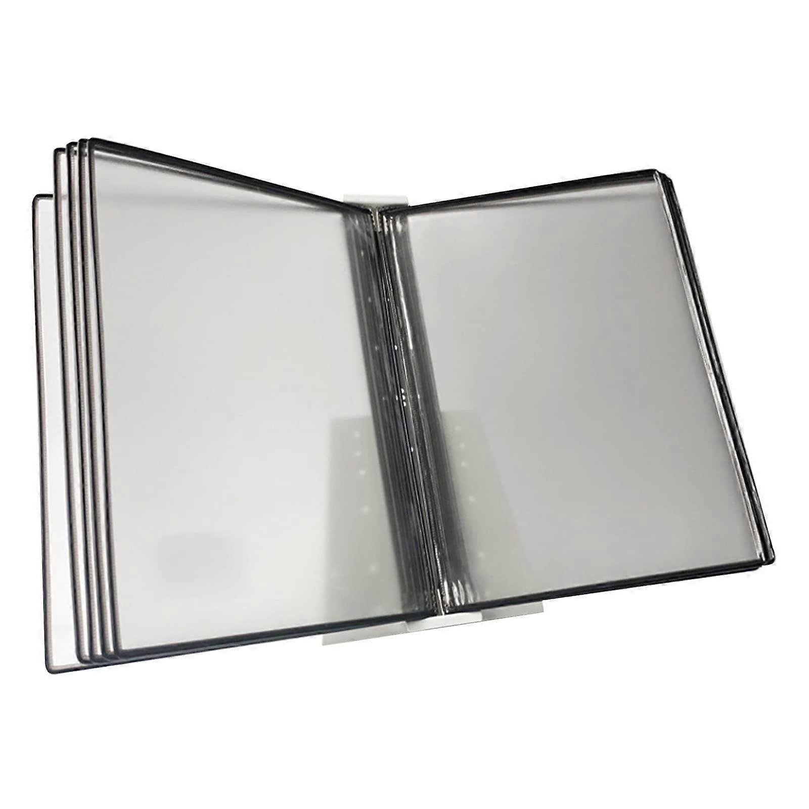 Wall Mounted Reference System, 10 A4 Pockets, Black Document Display Panels for Office