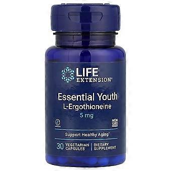 Levensverlenging, Essential Youth L-Ergothioneine, 5 mg, 30 Vegetarische Capsules