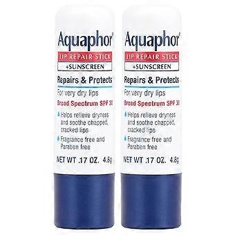 Aquaphor, Lip Repair Stick + Sunscreen, SPF 30, Fragrance Free, Dual Pack, 2 Sticks, 0.17 oz (4.8 g) Each