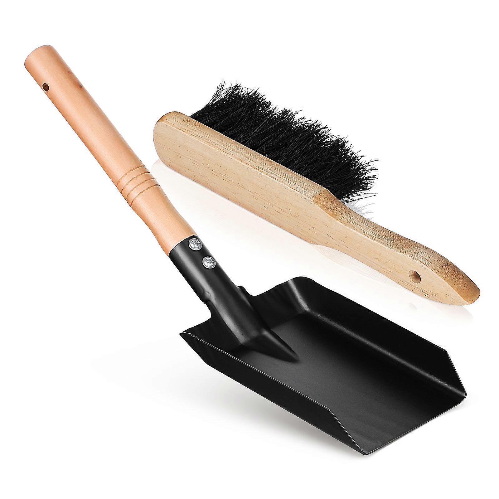 1 set askspade och härdborste för kol, handspade för eldstad