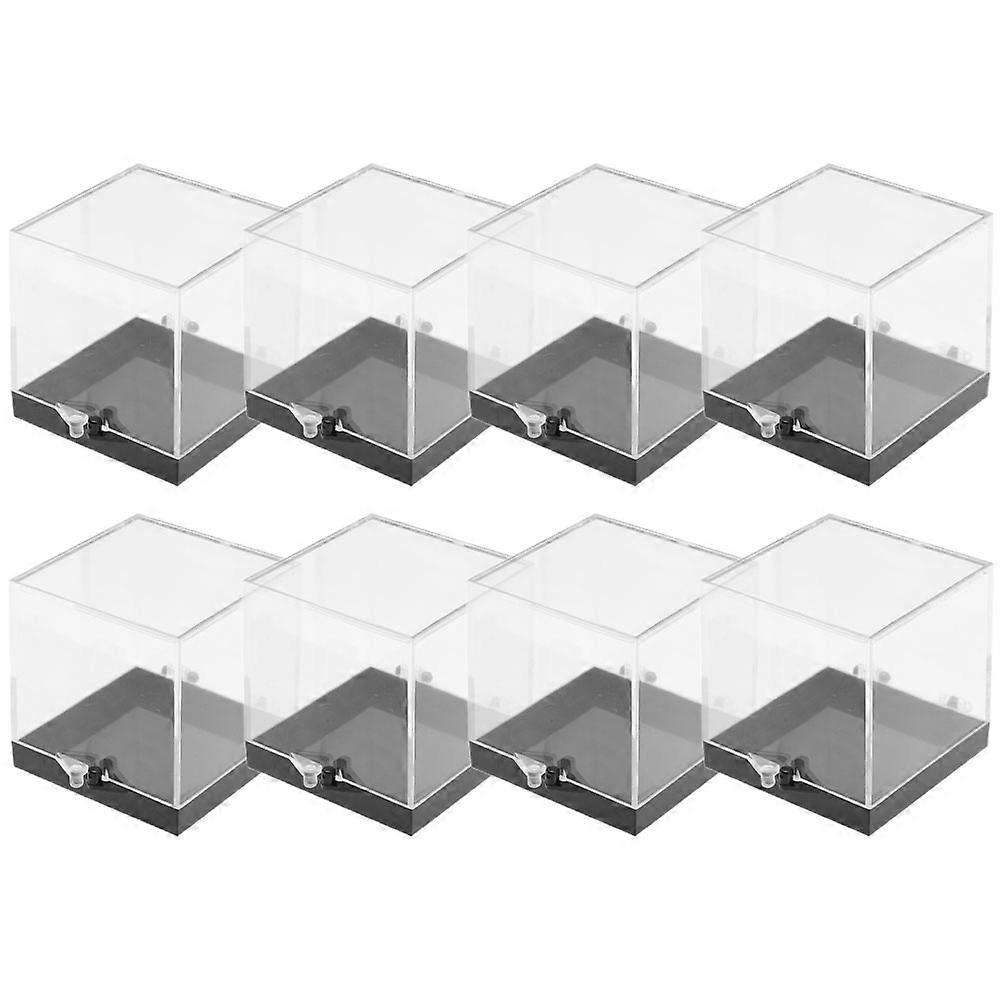 8pcs Mineral Specimen Display Boxes Specimen Storage Cases Transparent Boxes