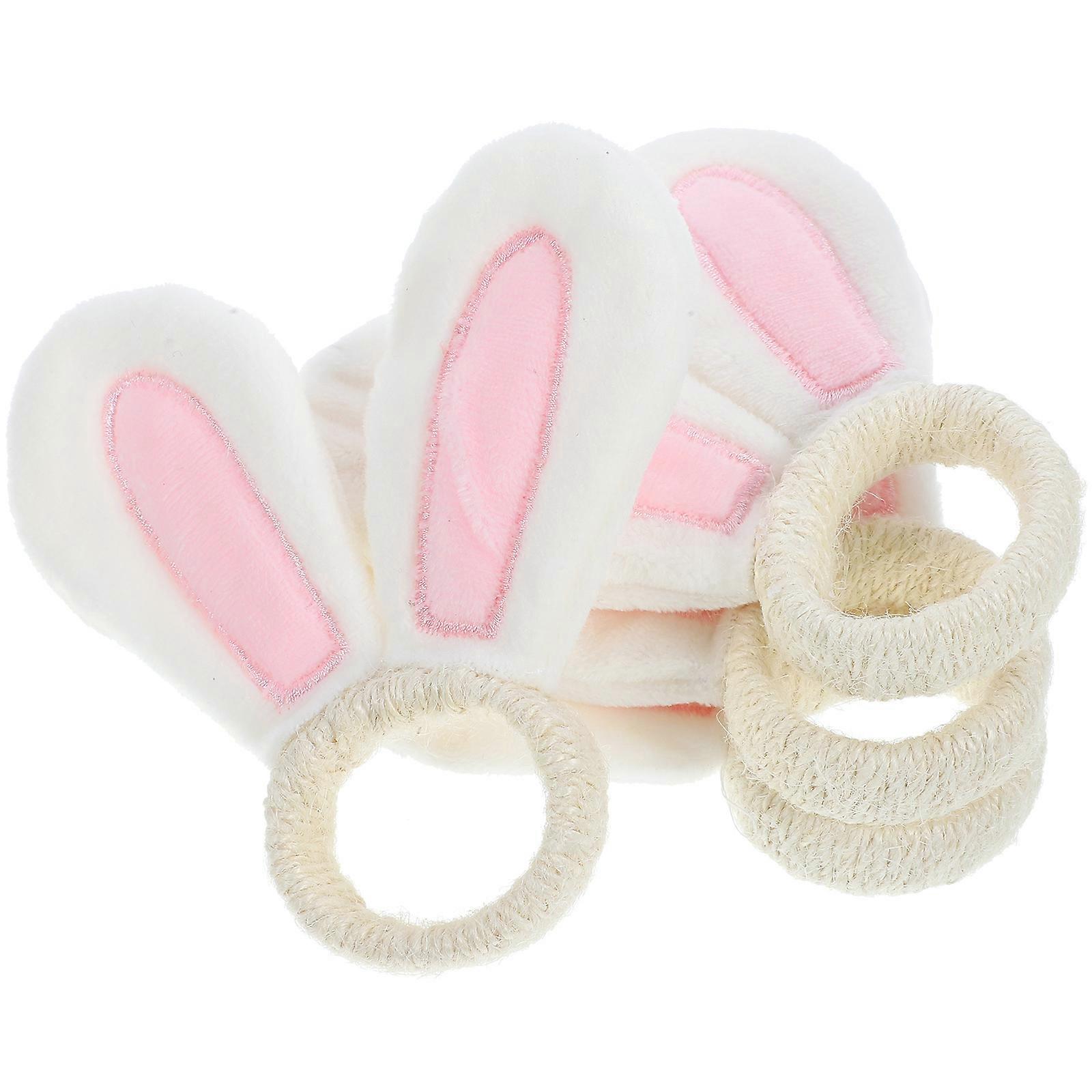 Bunny Ear Shaped Easter Napkin Rings Decor for Dining Table 8Pcs