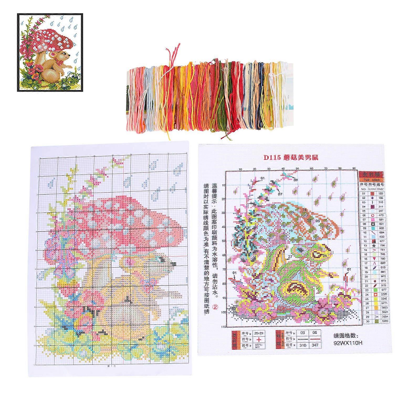 Beginner Cross Stitching Kit Embroidery Kit for Decor 1Set Multi