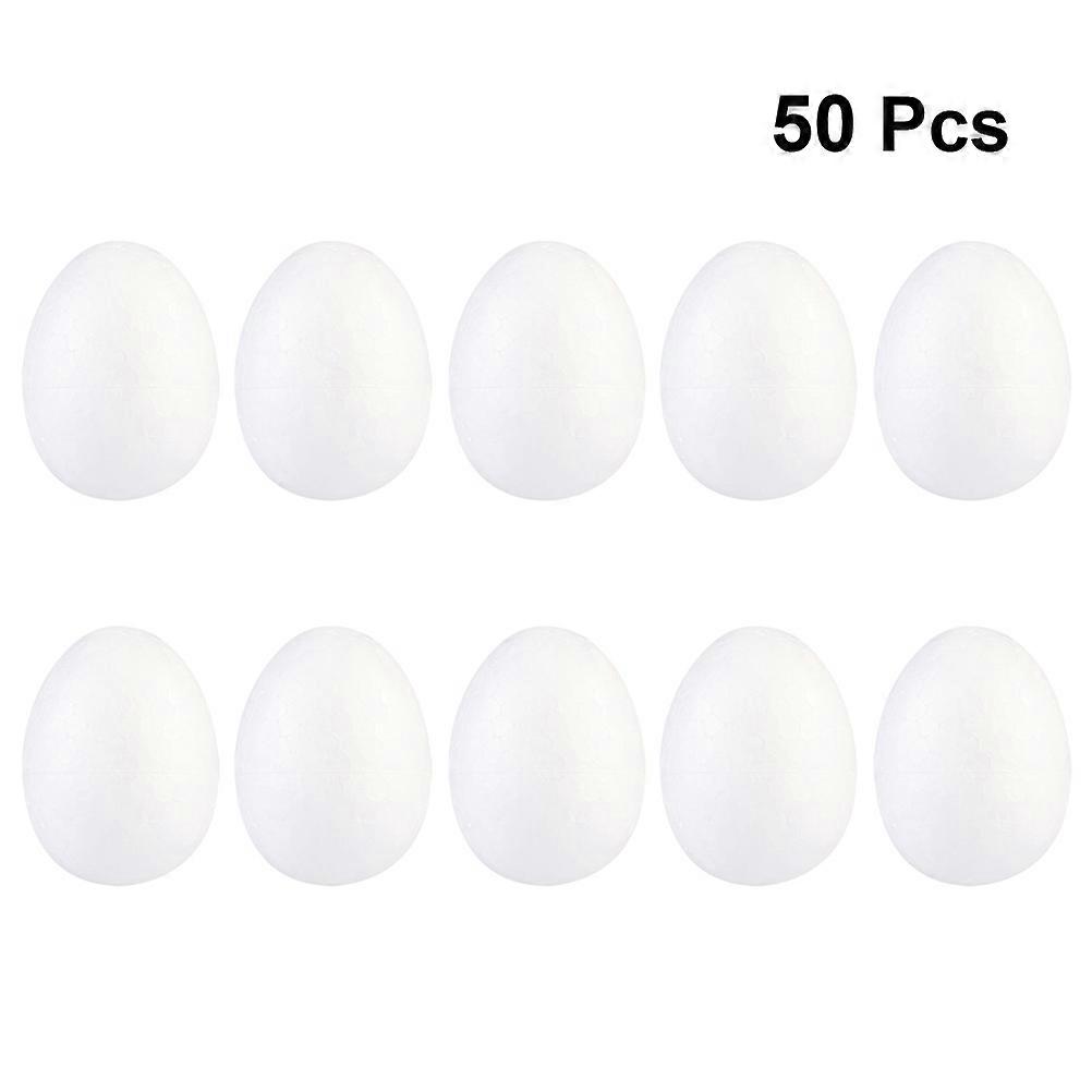 Egg Craft DIY Painting Solid Egg Model for Decor 50Pcs White Foam