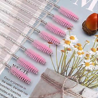100pcs Disposable Mascara Brushes with Container, Mascara Wands Makeup Brushes Applicators Kits for Eyelash Extensions and Eyebrow Brush (Colorful-Pin