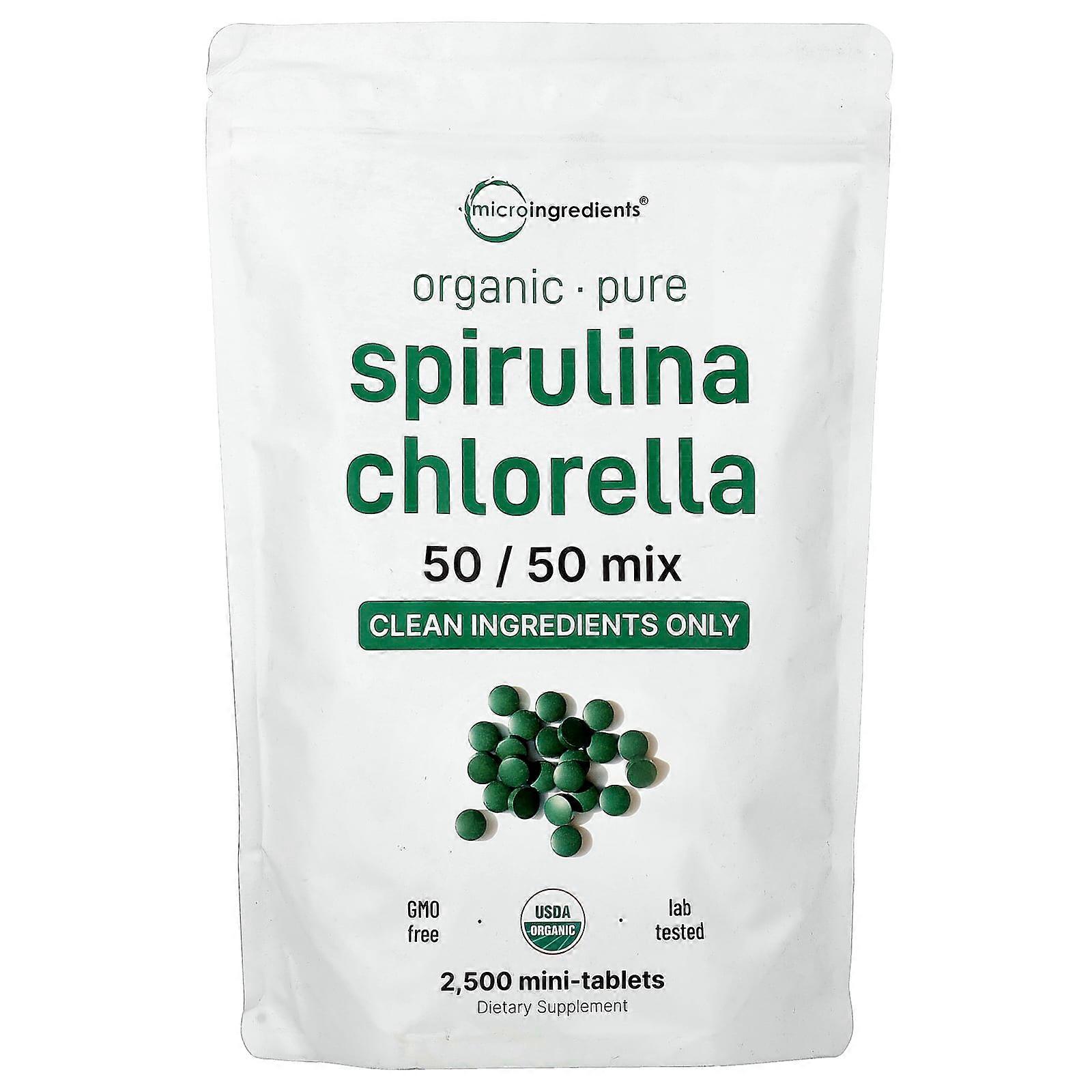 Micro Ingredients, Organic Spirulina Chlorella, 2,500 Mini Tablets