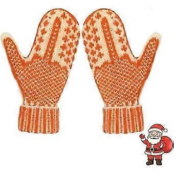 The Naughty List Vantar, Handstickade Dolda Långfingervantar, Varma Vintervantar för Damer Julfestvante