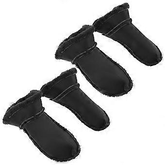 Black Plush Winter Clogs Shoes Liners for Warmth 2Pairs Furry Shoe Inserts