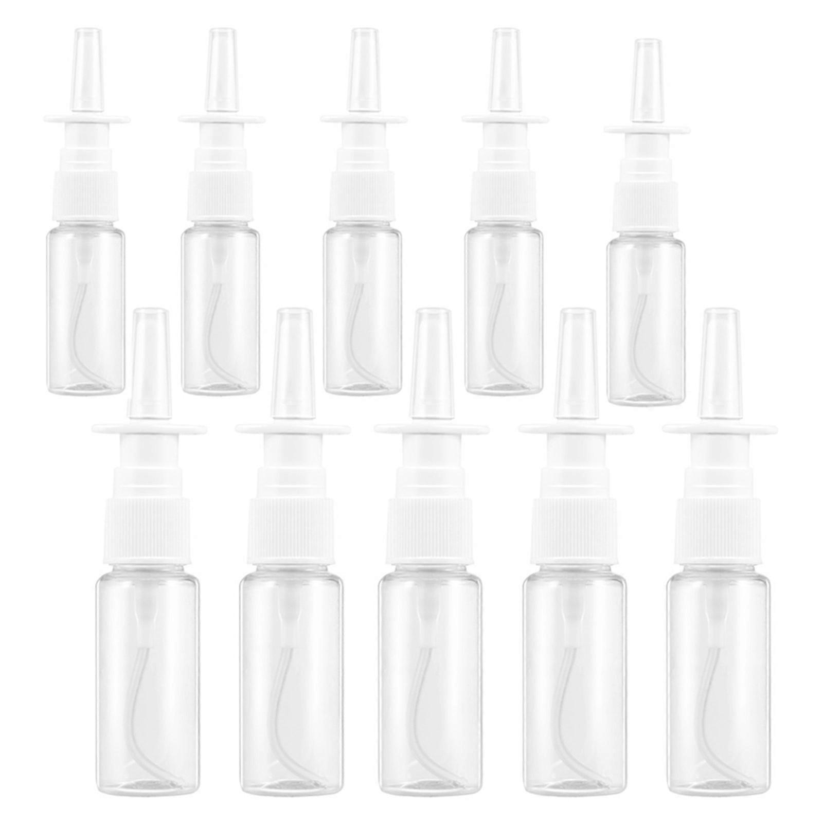 10pcs Transparent Nasal Spray Bottles Empty Sprayer Refillable Containers