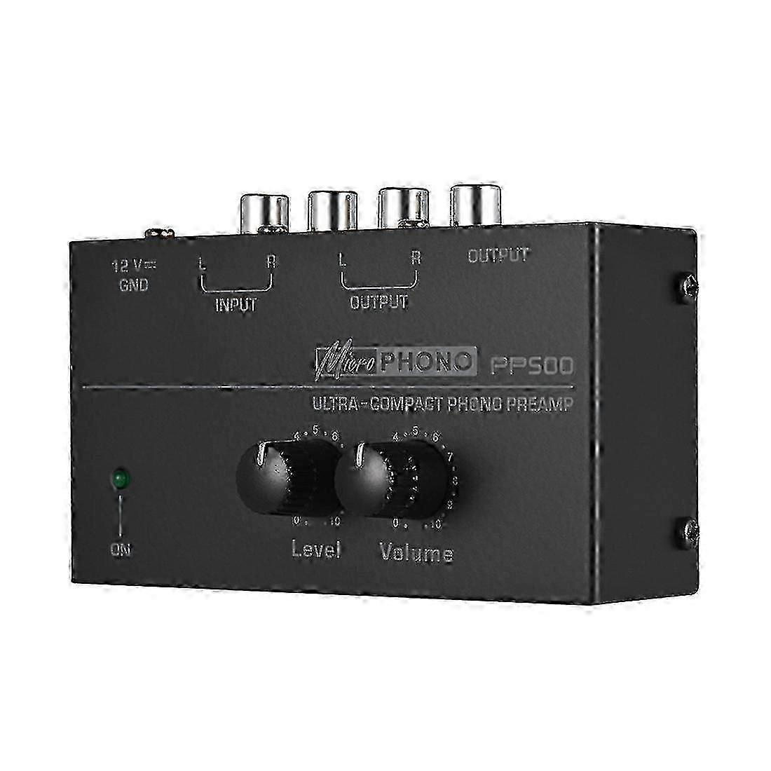 Ultra-Compact Phono Preamp with Bass/Treble & Volume Control for Turntable, US Plug