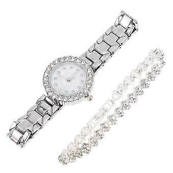 1 Set Creative Diamond Lady Watch Watch Bracelet Set Gift Wristwatch Set