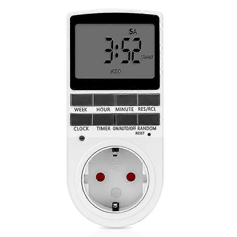 LCD Display Digital Timer Switch, 230V EU Plug, Programmable Countdown, Weekly ON/OFF, Energy Saving Automation