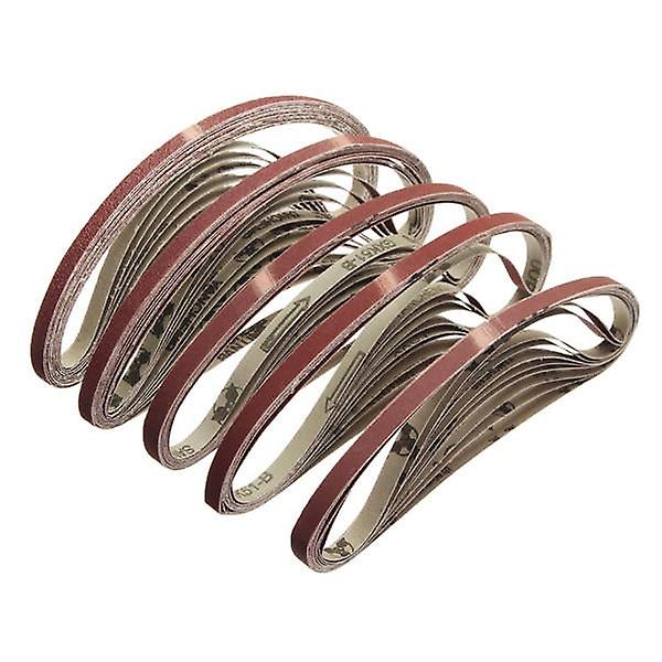 10Pcs 10x600mm Sanding Belts 60-600 Grit Abrasive Tools