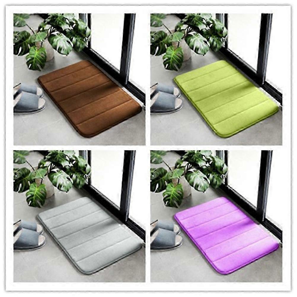 Bathroom Floor Mat | Polyester | Memory Design | Grey | 50x80cm | 1 Set
