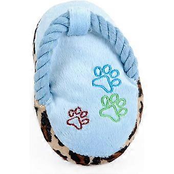Dog Squeaky Toys, Soft Plush Slipper Shape Dog Chew Toy for Teeth Cleaning