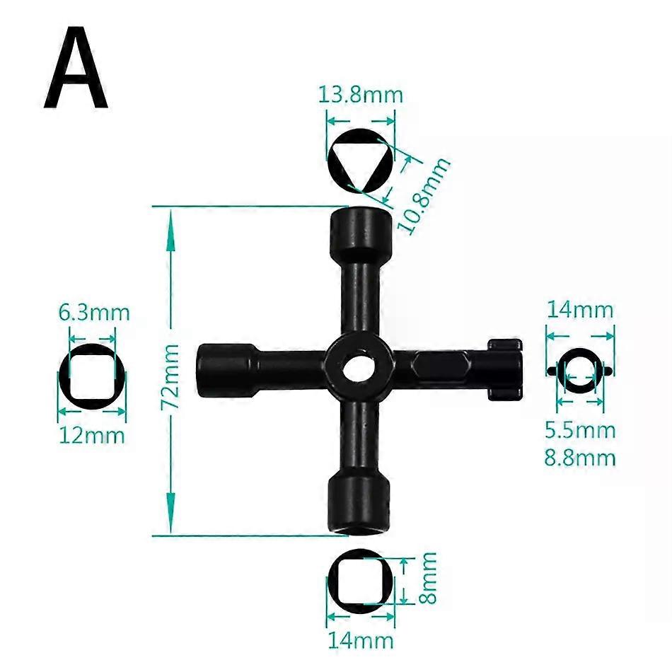 ifunction Cross Switch Square Key Wrench Alloy Universal Triangle for Elevator Electrical Cupboard Box Train Cabinet