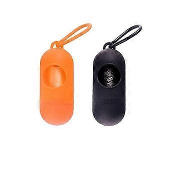 2st hundbajspåsar Dispenser Pet Avföring Väska Hållare ( Svart, Orange )