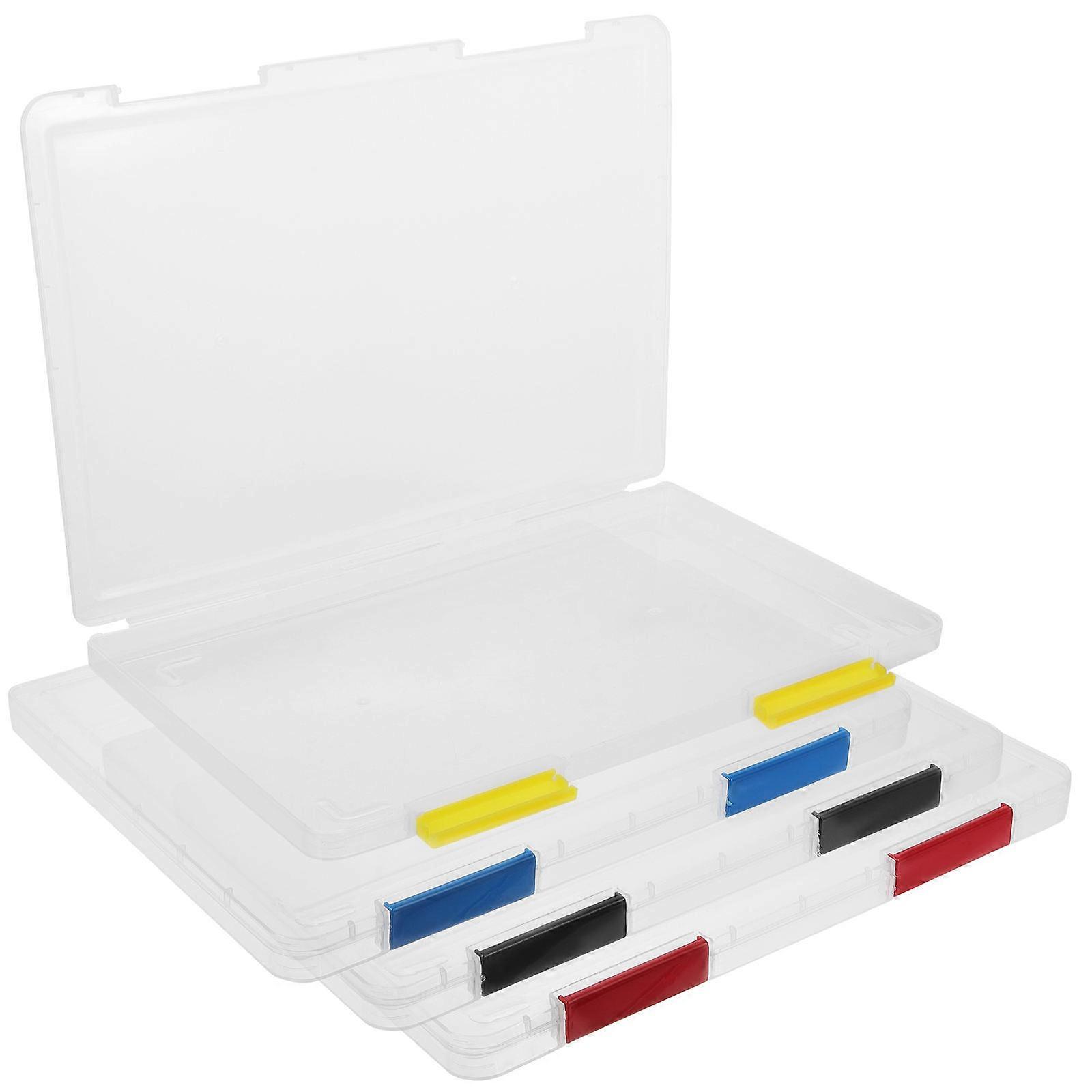 File Box Document Storage Boxes for Office Use 4Pcs Assorted Color Plastic
