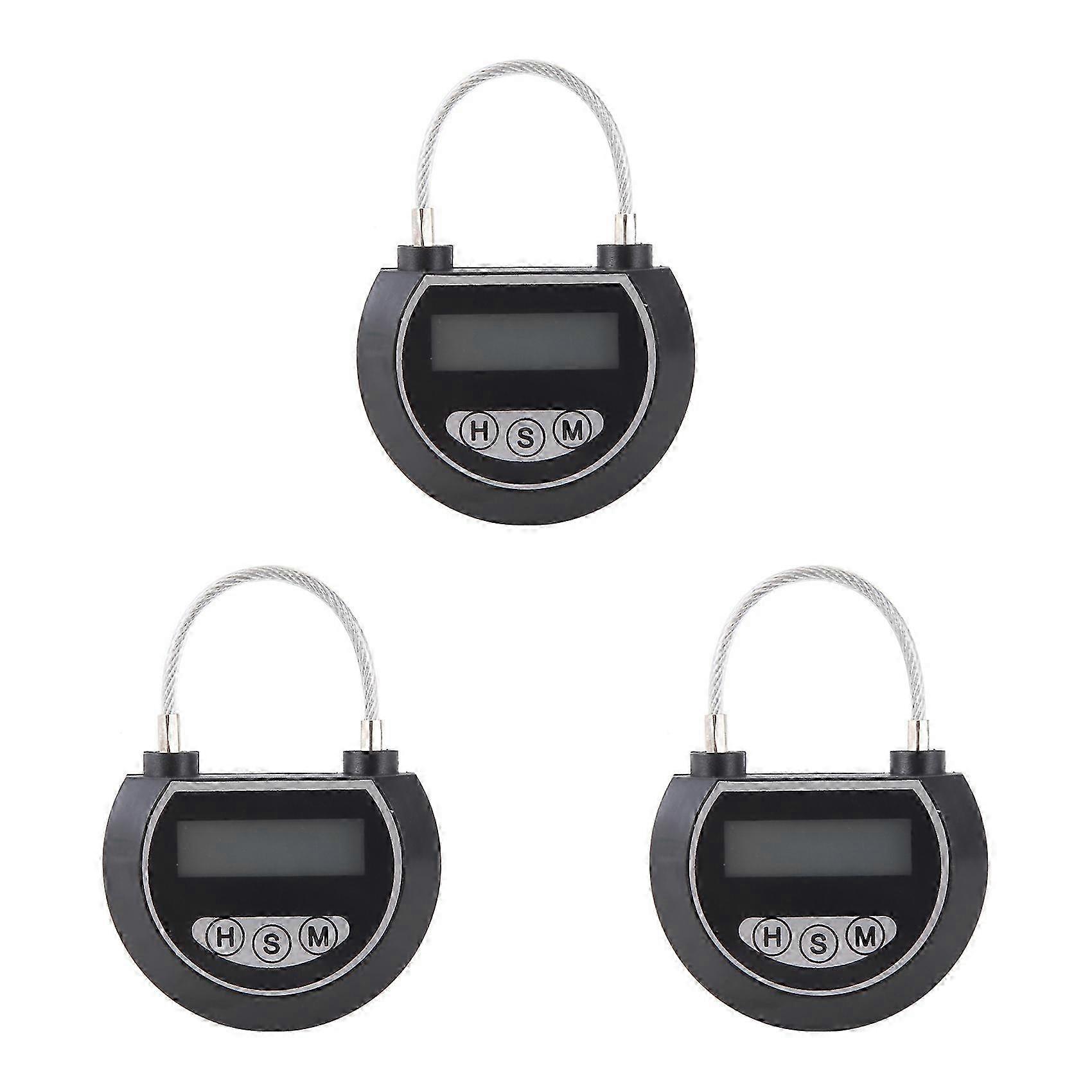 3X Electronic Time Lock Timer Lock Container Multi Function Time Lock Bin for Toys Black-syb