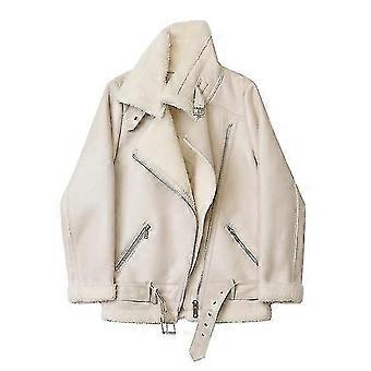 Extra dicke, warme Damen-Reiterjacke mit Kunstfell