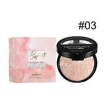 Zephoco Oil-Control Concealer Powder #03 (Hellgoldbraun + Champagner-Schimmer) ist ein praktisches Concealer-Puder, das gut fixiert und sich gut mit einem feinen Pinsel kombinieren lässt.