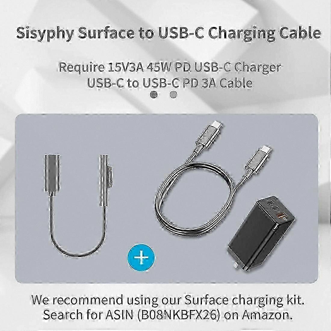 Surface Pro USB-C Charging Cable for Pro7/Go2/Pro6/5/4