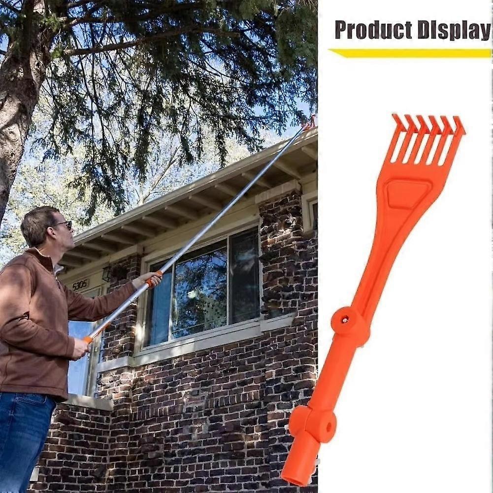 Gutter Rake From Ground Gutter Cleaning Tools Rotatable Handle Small Rake Rain Gutter Cleaning Tool for Roofs Gutters