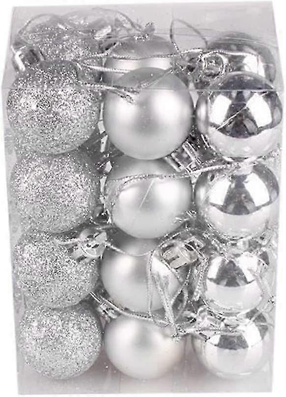 24pcs Christmas Balls Ornaments(Silver 3cm)