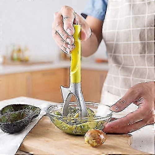 Avocado Slicer with Core Remover, Multi-Function Kitchen Fruit Tool (1pc, Yellow) -Z