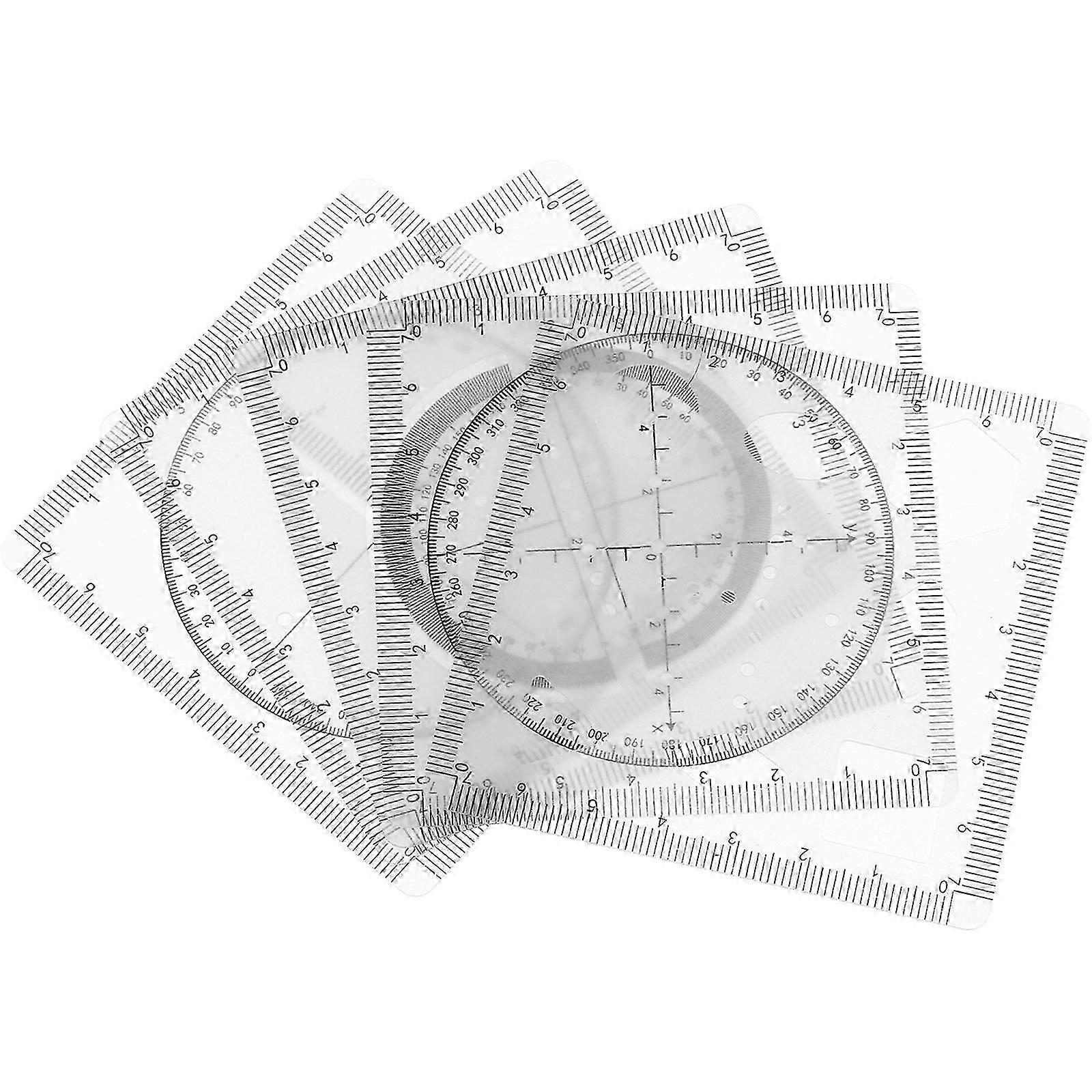 Multifunctional Math Functions Ruler for Drafting 1Set Transparent PVC Material
