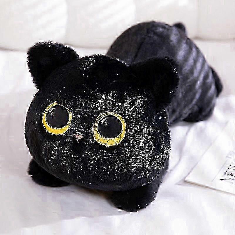 Soft Grey Black Cat Plush Toy