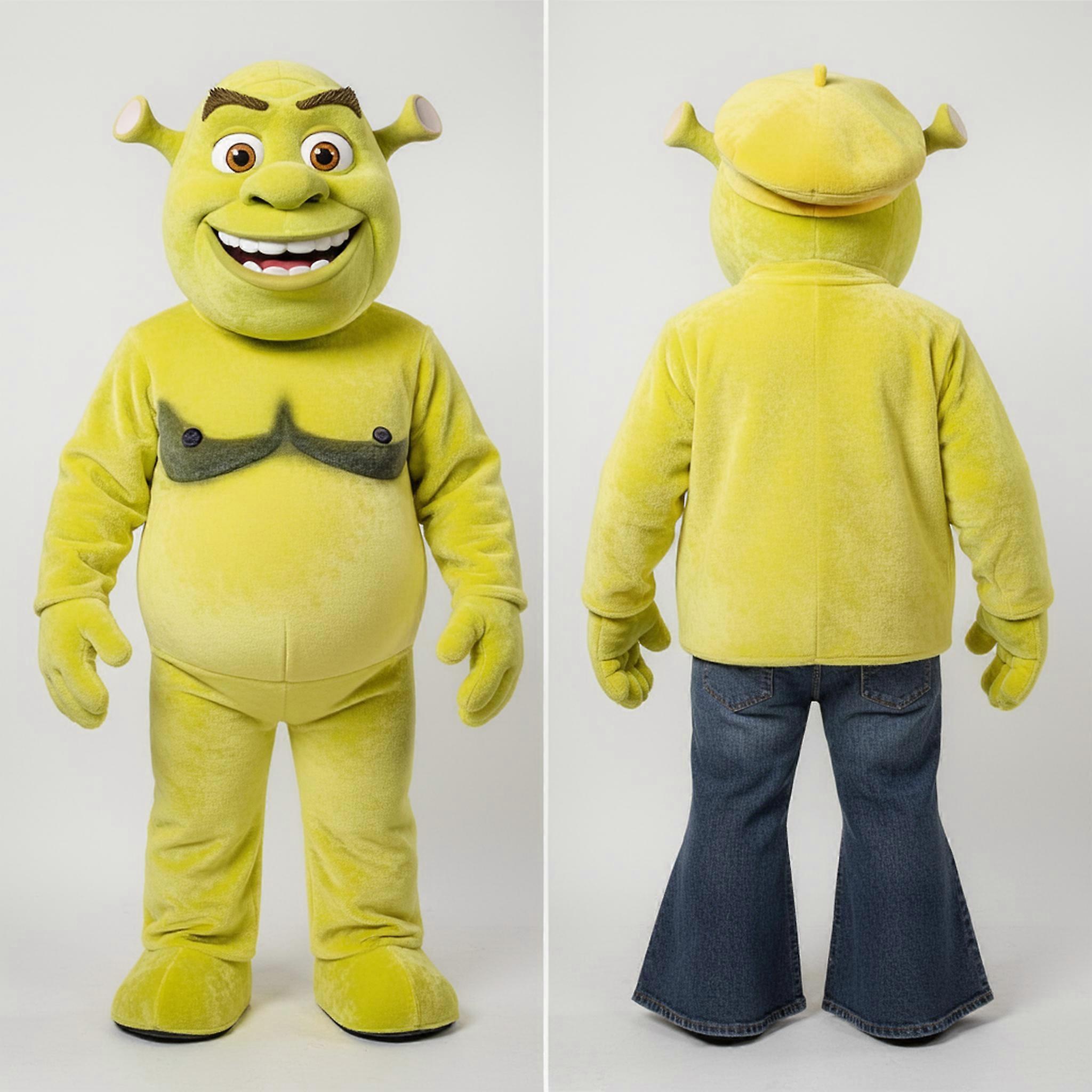 MASTICOT Lemon Yellow Grinning Ogre Mascot
