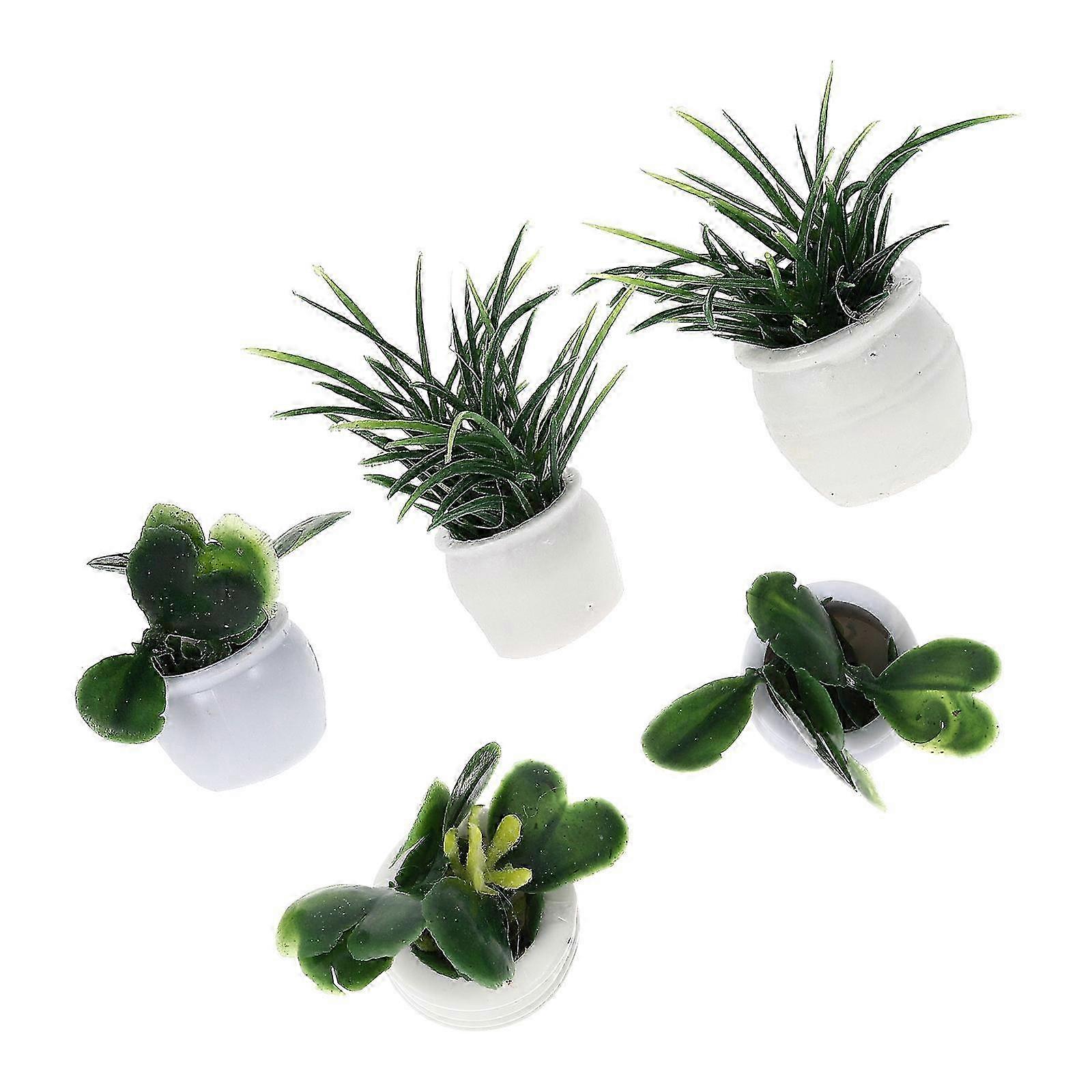 Mini Bonsai Decor Set Plastic Green