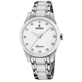 Festina ceramic f20499/1 Watch for Women Analog Quartz with Stainless Steel Bracelet F20499/1