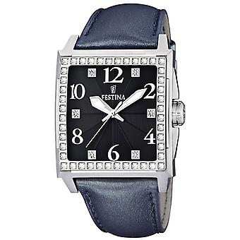 Festina streng kosmopolitische Uhr für Frauen Analog Quarz mit Rindsleder Armband F16571/6