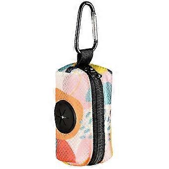 Portable Dog Waste Bag Dispenser Fits Any Standard Poop Bags Colorful Pattern Easy To Carry Lightweight Travel Size_DJ