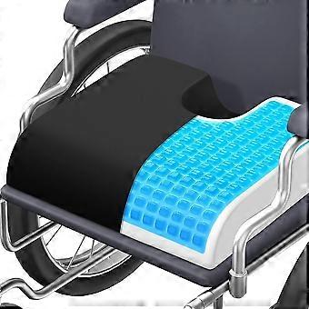 Cuscino per sedile, cuscino per sedile sedia a rotelle in gel, cuscino per sedile sedia a rotelle nero in memory foam con gel rinfrescante, sollievo dal dolore al coccige.