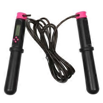 Electronic Counting Jump Rope with Counter for Fitness Exercise Rosy and Black