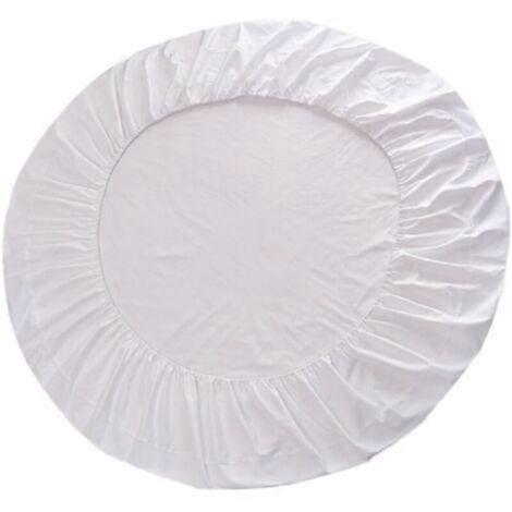 Round cotton fitted sheet, Round fitted sheet - white